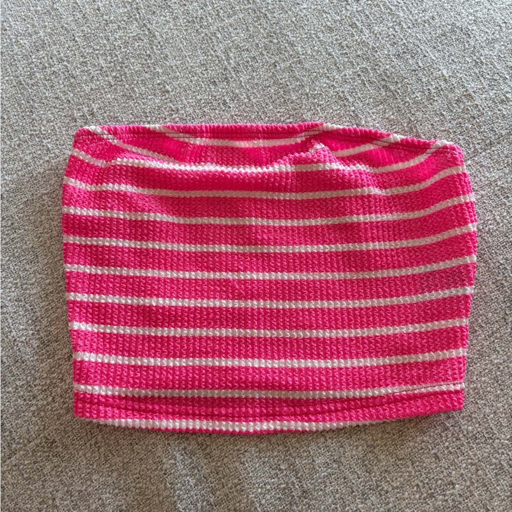 SHEIN Pink and White Striped Top